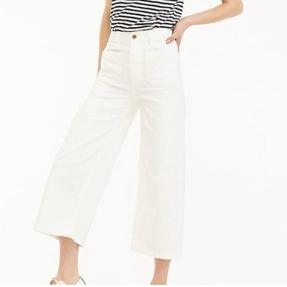 J Crew Point Sur wide leg crop pants